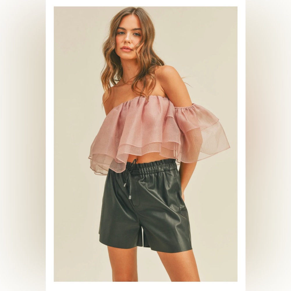 **NWT** ORGANZA RUFFLED TOP